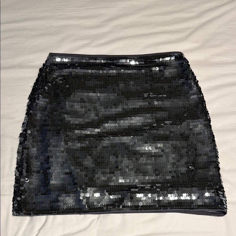 Free Press Black/charcoal Sequin Mini Skirt size medium